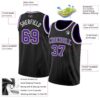 Custom Black Purple-White Authentic Basketball Jersey
