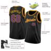 Custom Black Purple-Gold Authentic Basketball Jersey
