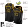 Custom Black Gold Authentic Basketball Jersey