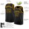 Custom Black Gold Authentic Basketball Jersey