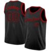 Custom Black Red Authentic Basketball Jersey