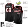 Custom Black White-Red Authentic Basketball Jersey