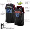 Custom Black Royal White-Red Authentic Basketball Jersey
