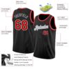Custom Black Red White-Gray Authentic Basketball Jersey