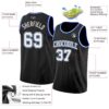 Custom Black White-Royal Authentic Basketball Jersey