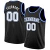 Custom Black White-Royal Authentic Basketball Jersey