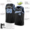 Custom Black Light Blue-White Authentic Basketball Jersey
