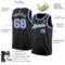 Custom Black Light Blue-White Authentic Basketball Jersey