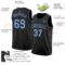 Custom Black Light Blue Authentic Basketball Jersey