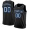 Custom Black Light Blue Authentic Basketball Jersey