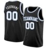 Custom Black White-Light Blue Authentic Basketball Jersey
