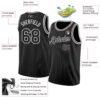 Custom Black White Authentic Basketball Jersey