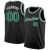Custom Black Kelly Green-White Authentic Basketball Jersey