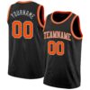 Custom Black Orange-Gray Authentic Basketball Jersey