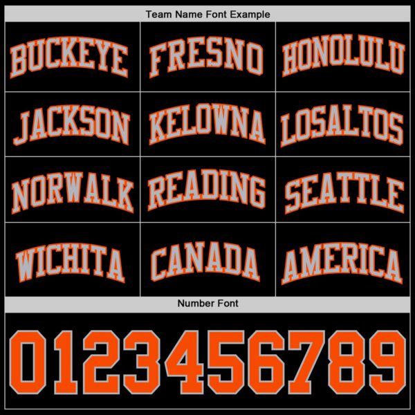 Custom Black Orange-Gray Authentic Basketball Jersey