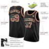 Custom Black Vintage USA Flag Cream-Red Authentic Basketball Jersey