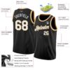 Custom Black White-Old Gold Authentic Basketball Jersey