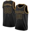 Custom Black Old Gold Authentic Basketball Jersey