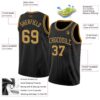 Custom Black Old Gold Authentic Basketball Jersey