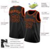 Custom Black Orange Authentic Basketball Jersey