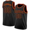 Custom Black Orange Authentic Basketball Jersey