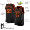Custom Black Orange Authentic Basketball Jersey