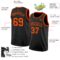 Custom Black Orange Authentic Basketball Jersey