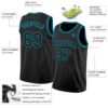Custom Black Teal Authentic Basketball Jersey