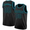 Custom Black Teal Authentic Basketball Jersey