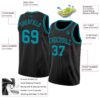 Custom Black Teal Authentic Basketball Jersey