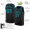 Custom Black Teal Authentic Basketball Jersey
