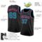 Custom Black Teal-Pink Authentic Basketball Jersey