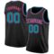 Custom Black Teal-Pink Authentic Basketball Jersey