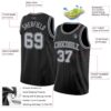 Custom Black Gray Authentic Basketball Jersey