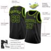 Custom Black Neon Green Authentic Basketball Jersey