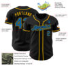 Custom Black Blue-Gold Authentic Baseball Jersey