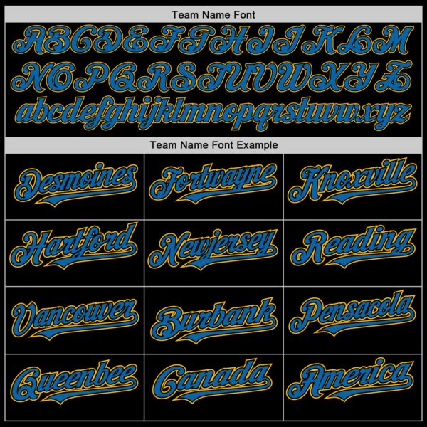 Custom Black Blue-Gold Authentic Baseball Jersey