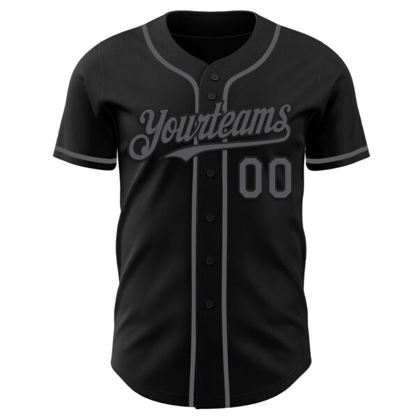 Custom Black Steel Gray Authentic Baseball Jersey