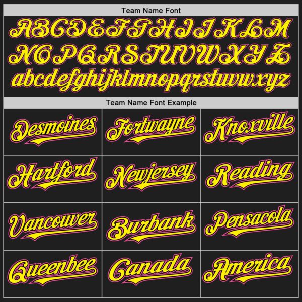 Custom Black Pink Pinstripe Light Yellow Authentic Baseball Jersey