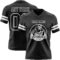 Black2898-1 Custom Black White Authentic Football Jersey