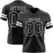 Black2898 Custom Black White Authentic Football Jersey
