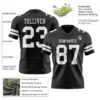 Custom Black White Authentic Football Jersey