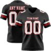 Custom Black White-Red Authentic Football Jersey