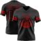 Black2902-1 Custom Black Red Authentic Football Jersey
