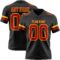 Black2904 Custom Black Red-Gold Authentic Football Jersey