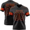 Custom Black Orange Authentic Football Jersey