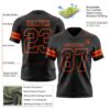 Custom Black Orange Authentic Football Jersey