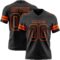 Black2909 Custom Black Orange Authentic Football Jersey