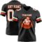 Black2910-1 Custom Black White-Orange Authentic Football Jersey