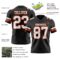 Black2910-2 Custom Black White-Orange Authentic Football Jersey